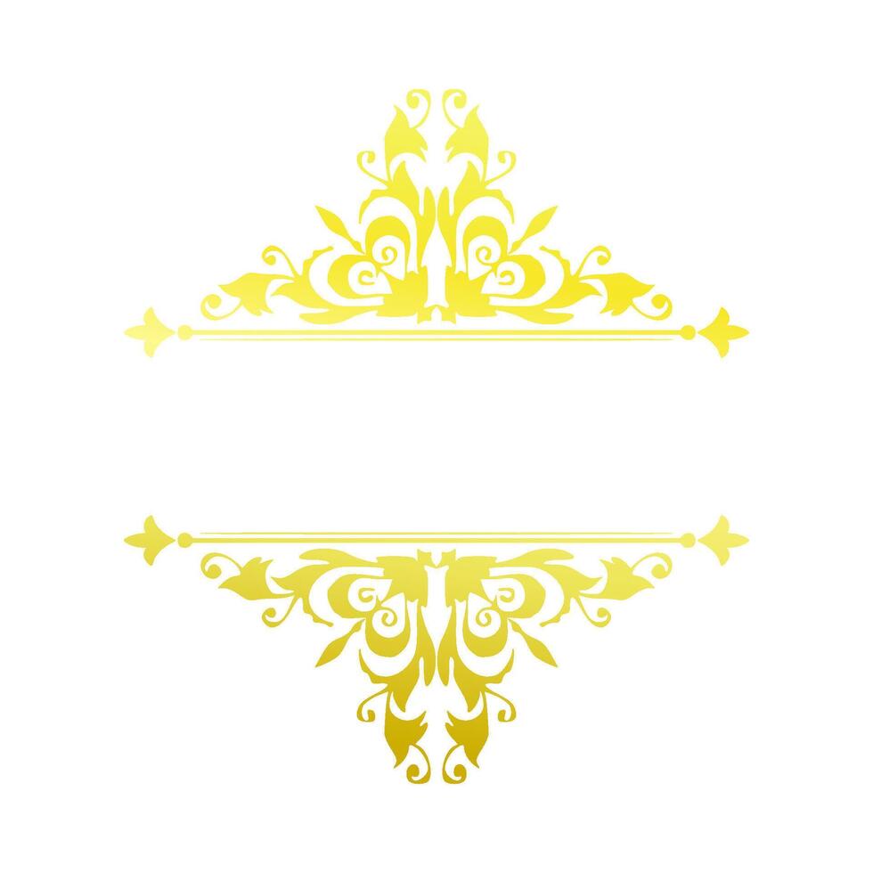 vintage gold frame on white vector