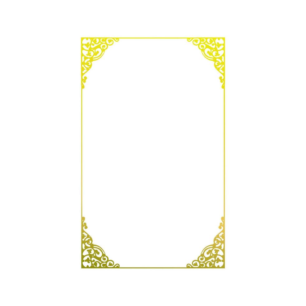 gold frame with decorative ornaments vector