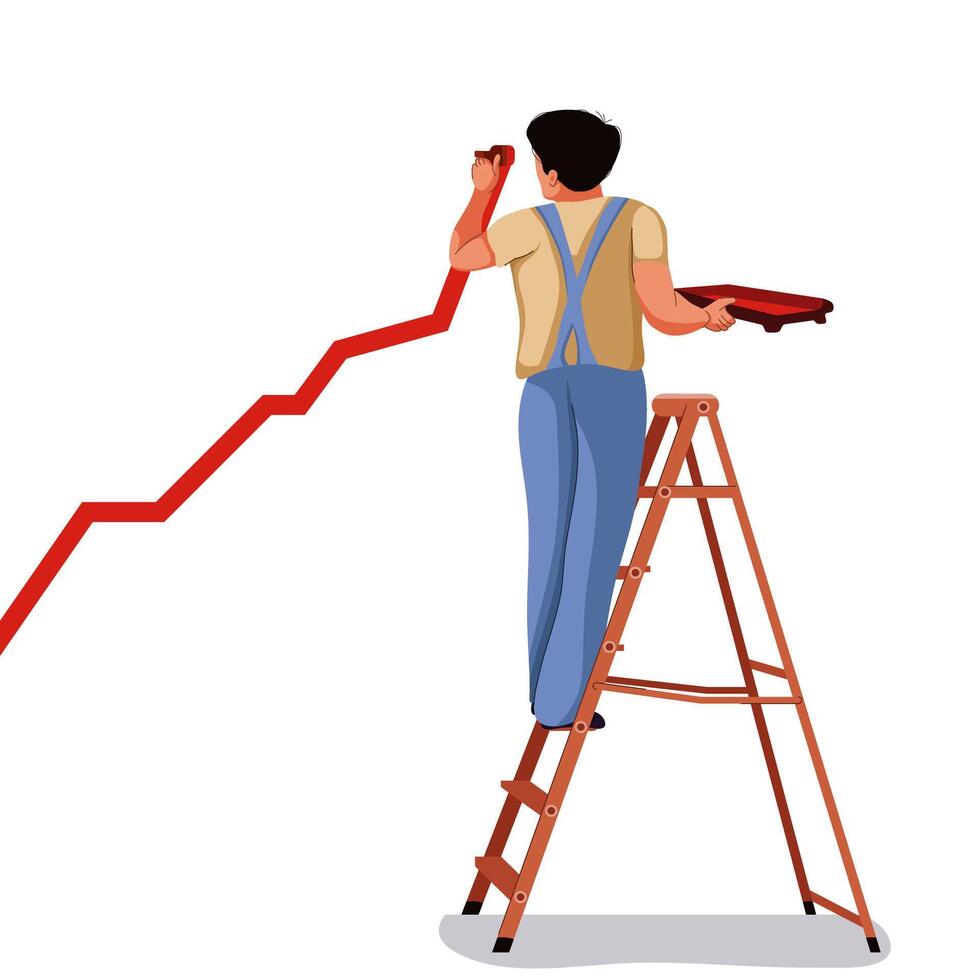 Man Paint Chart vector
