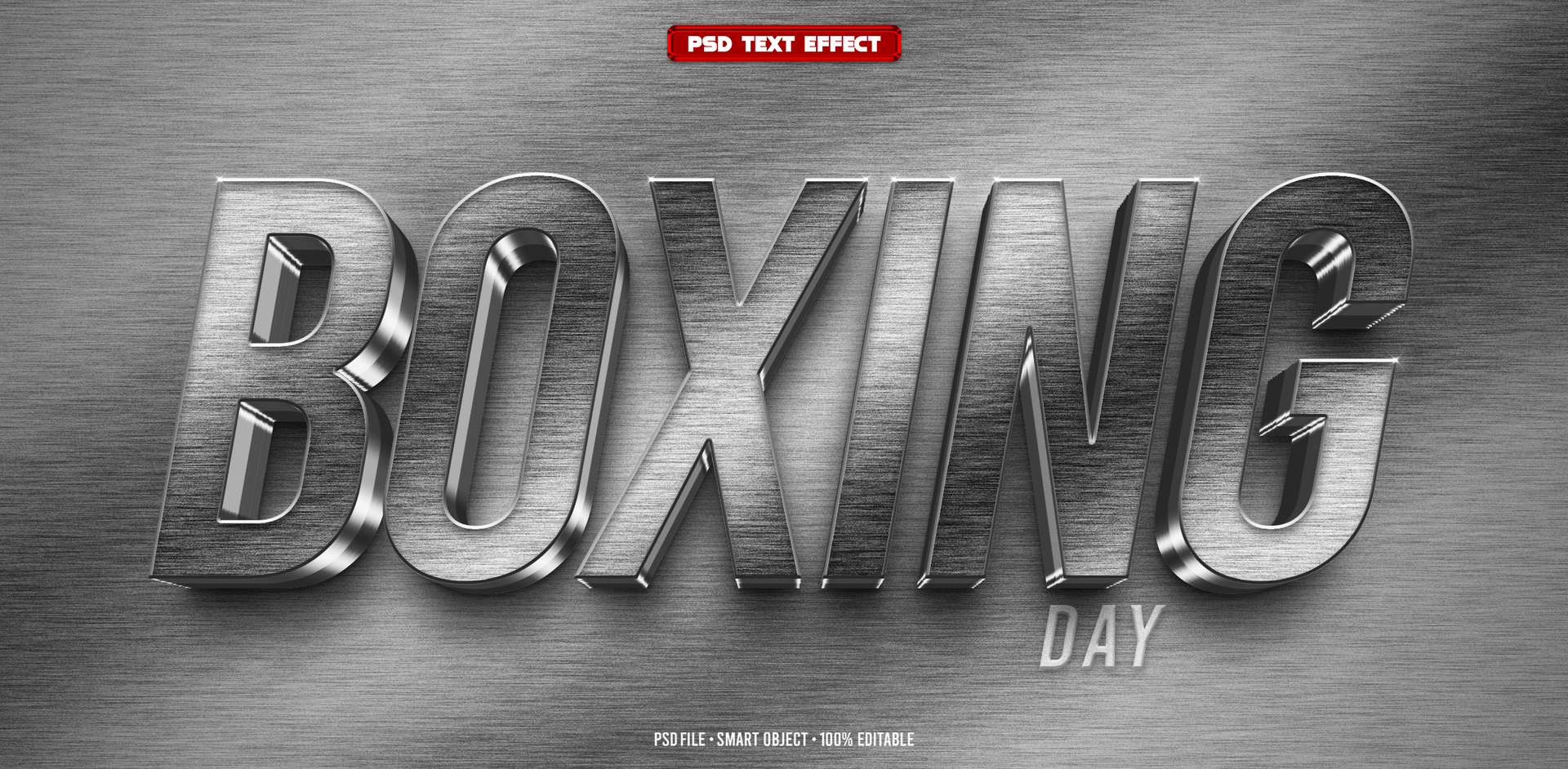 Boxing day 3D editable text effect psd