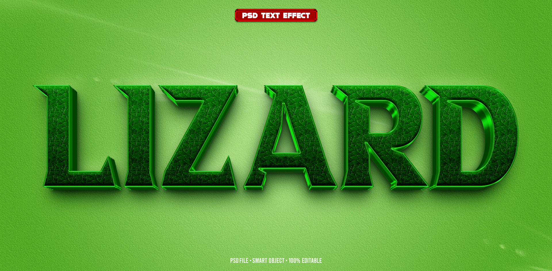Lizard 3D editable text effect psd