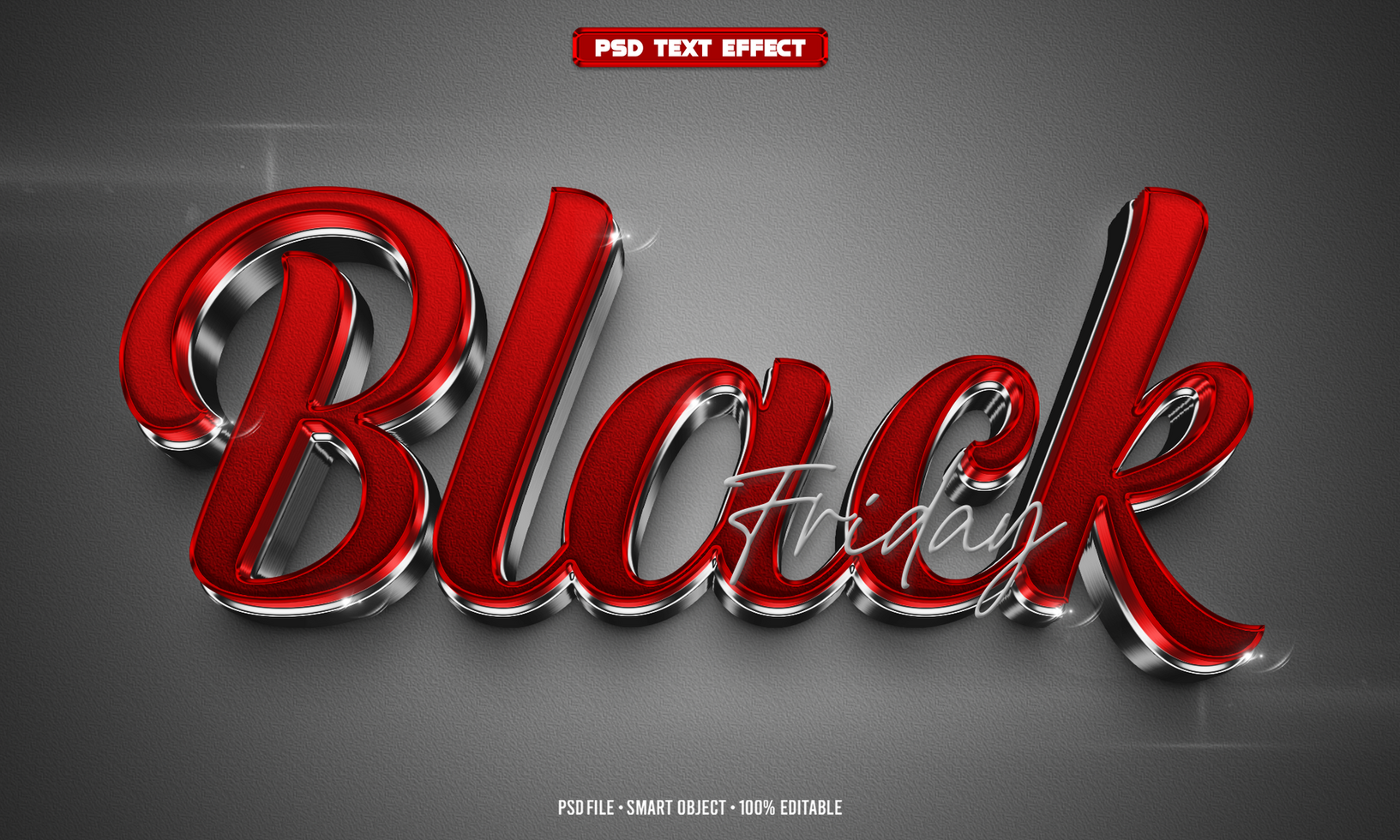 Black friday 3D editable text effect psd