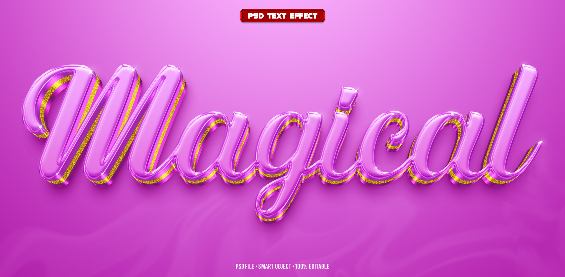Magical 3D editable text effect psd