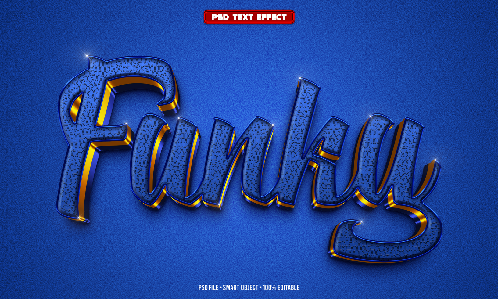 Funky 3D editable text effect psd