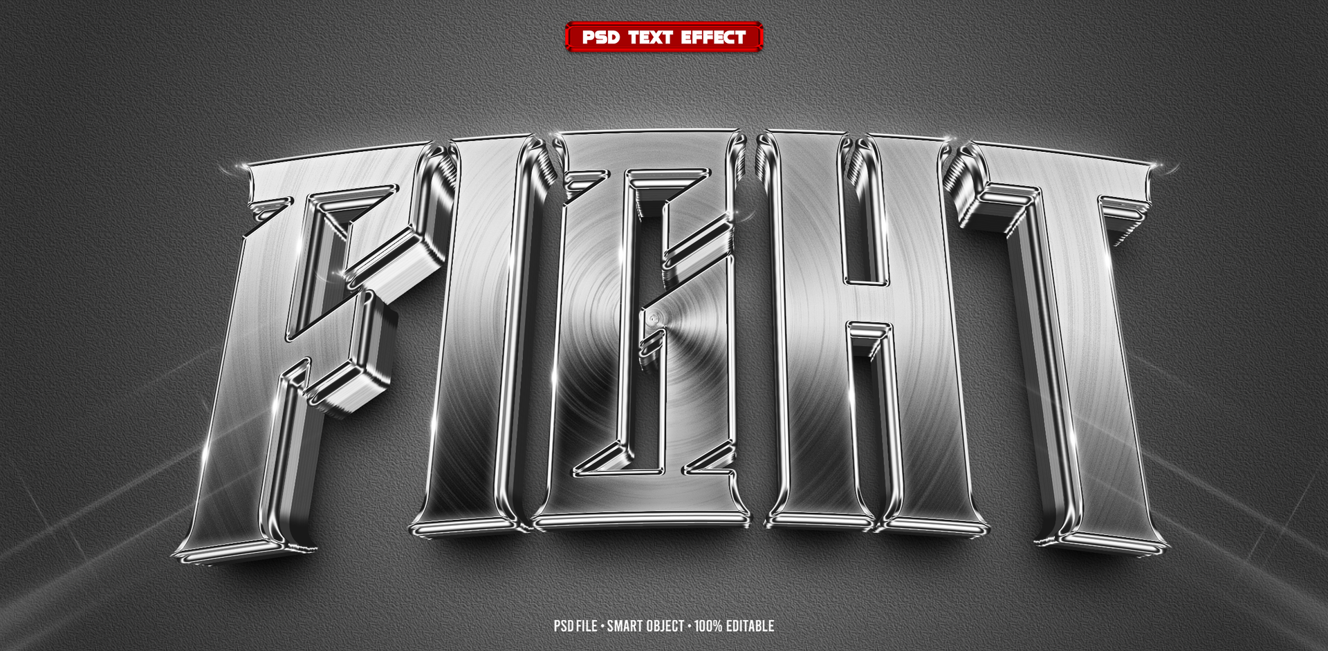 Fight 3D editable text effect psd