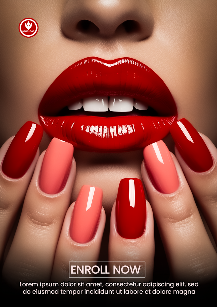 Pamper Yourself in Ever Best luxurious Beauty Nail and Lipstick Manicure Service Social Media Post psd