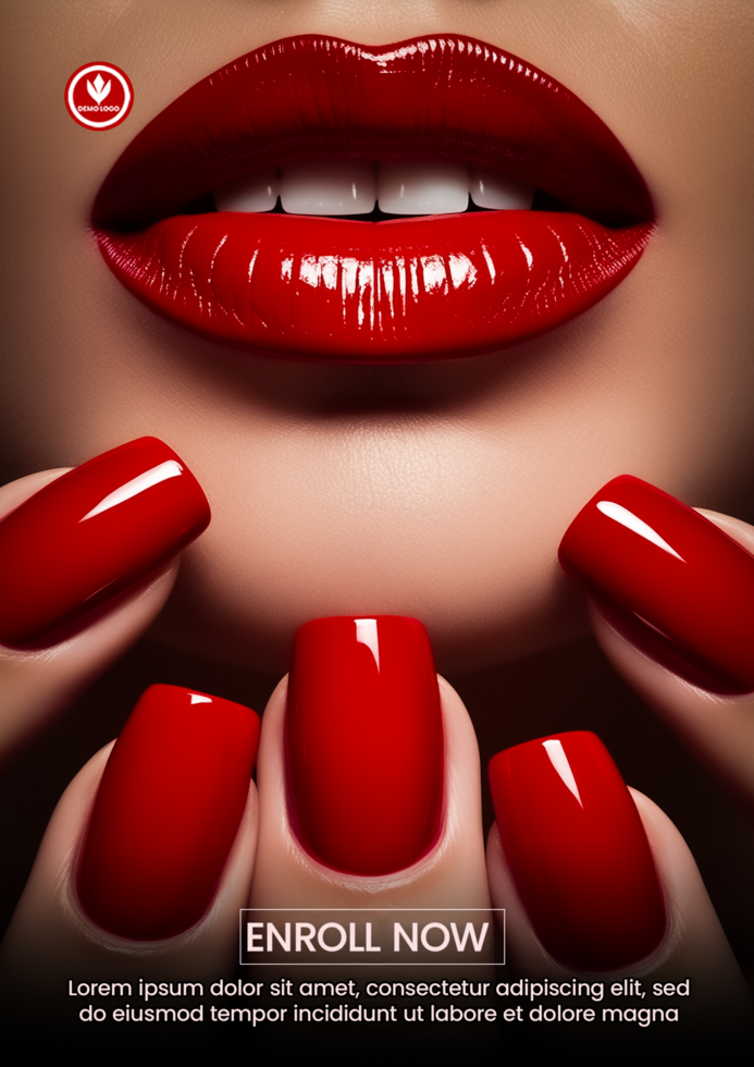 Pamper Yourself in Ever Best Stylish Beauty Nail and Lipstick Manicure Service Social Media Post psd