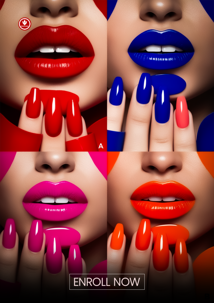 Pamper Yourself in Stylish Fashionable Nail and Lipstick Manicure Service Social Media Post psd