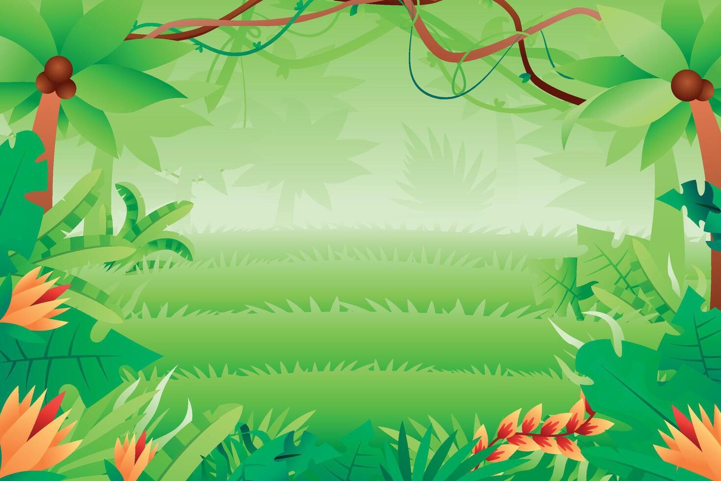 Vibrant Jungle Background Illustration vector