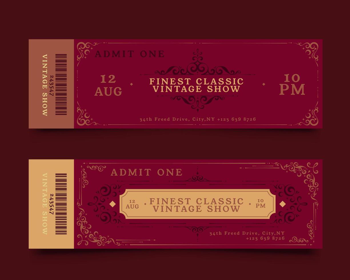 Vintage Style Event Ticket Design vector
