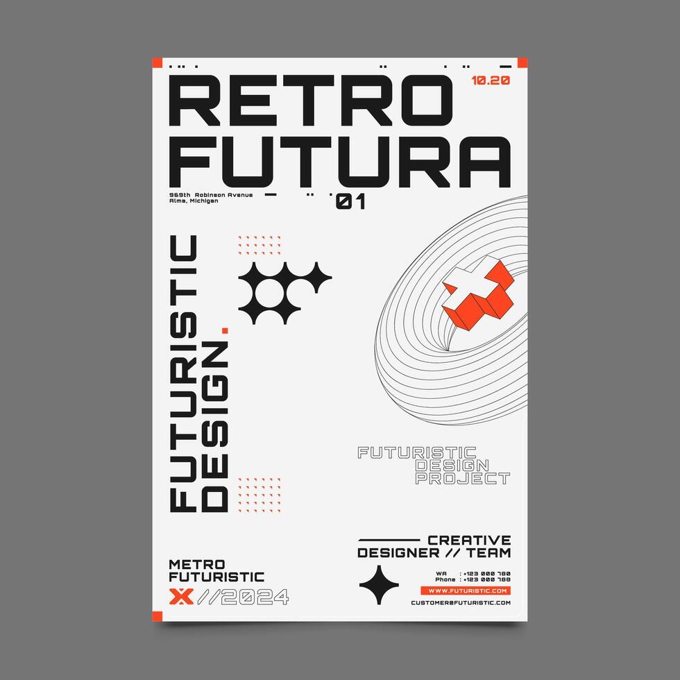 Retro Futuristic Poster Design vector