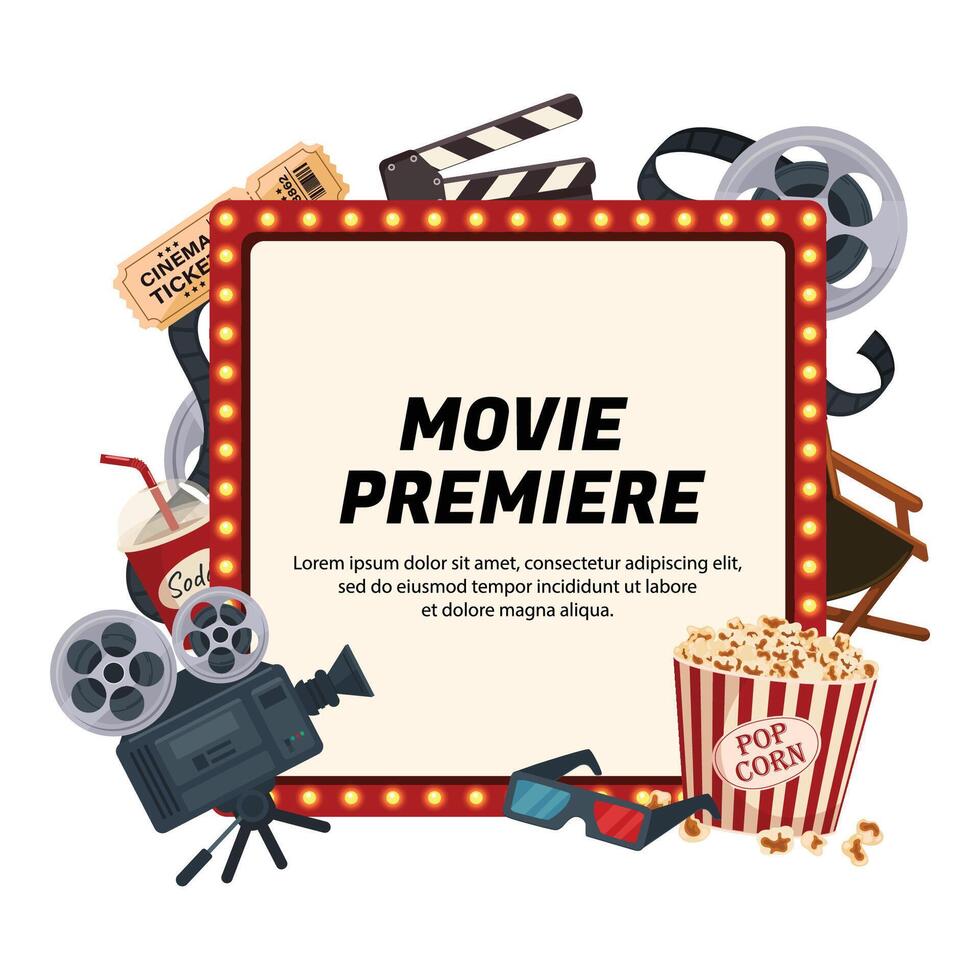 Movie Premiere Invitation Frame vector
