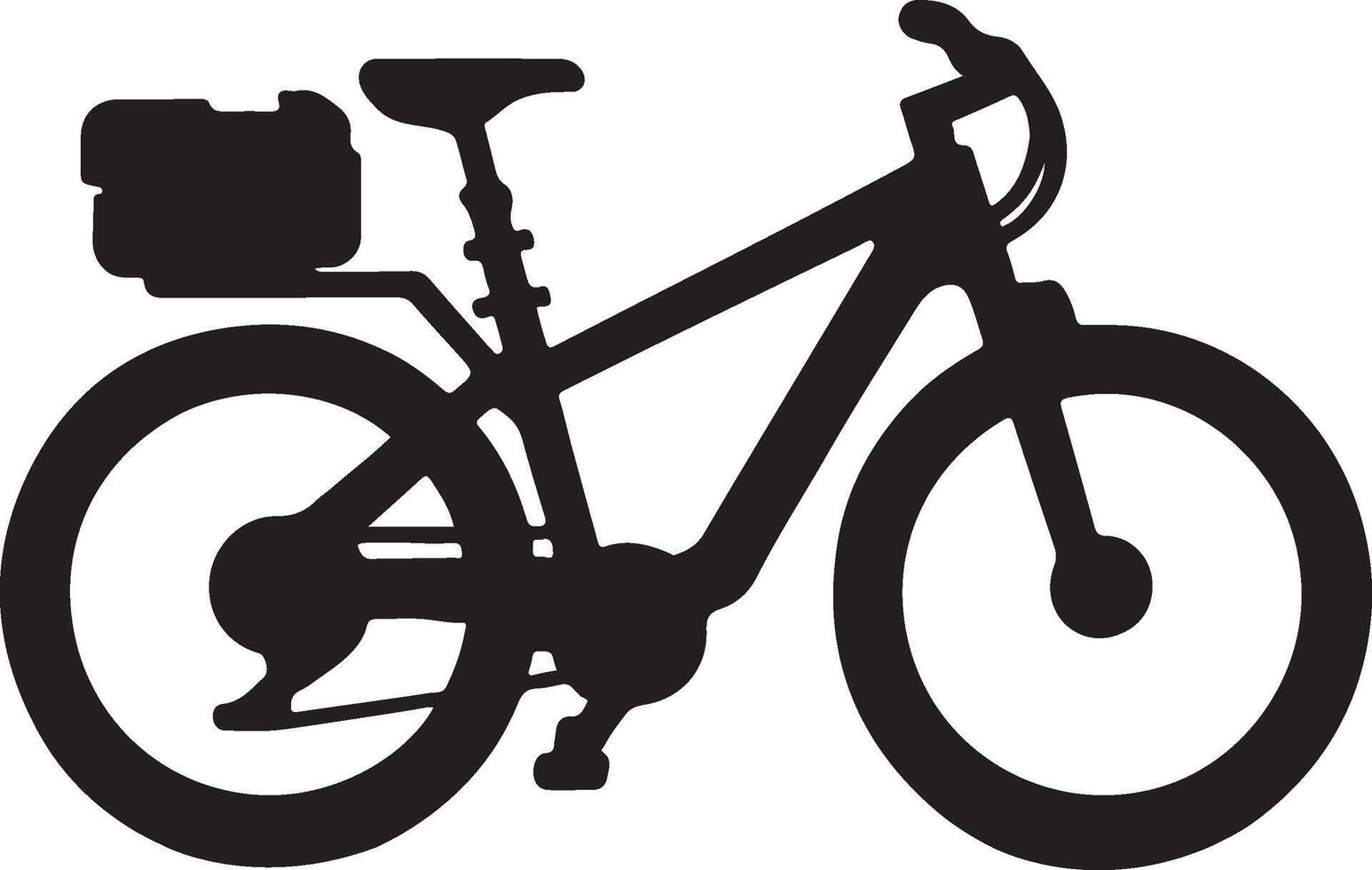Cycle with bag silhouette. vector