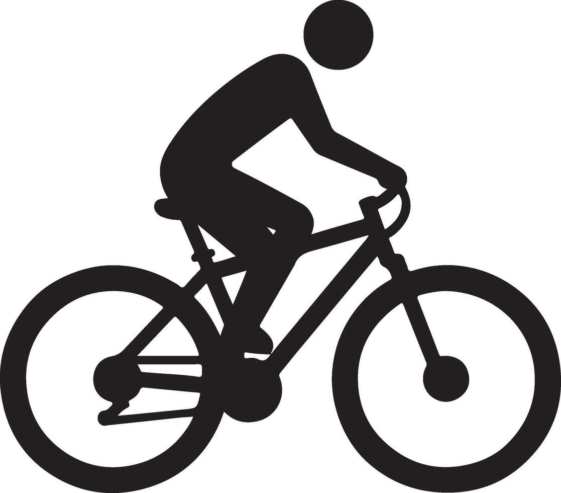 A man riding bicycle. vector