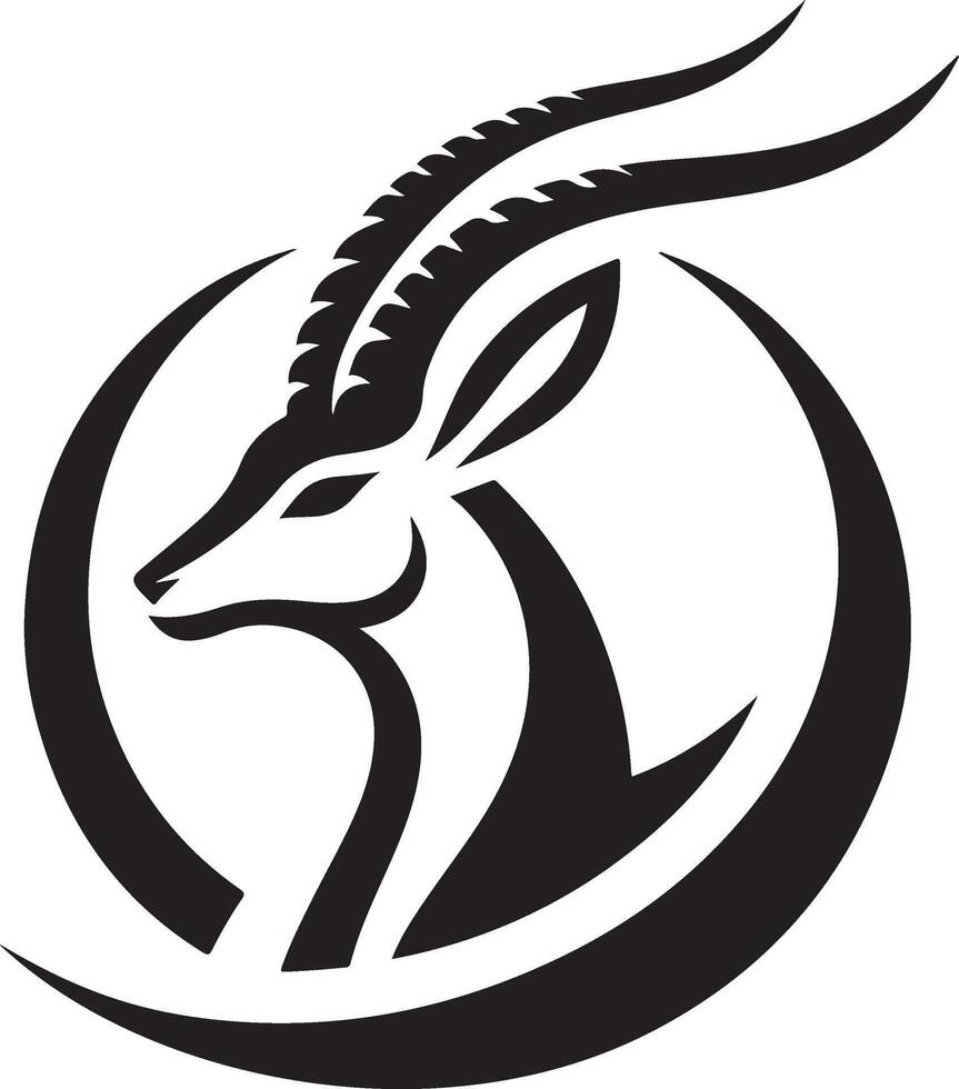 Minimal gazelle logo icon. vector