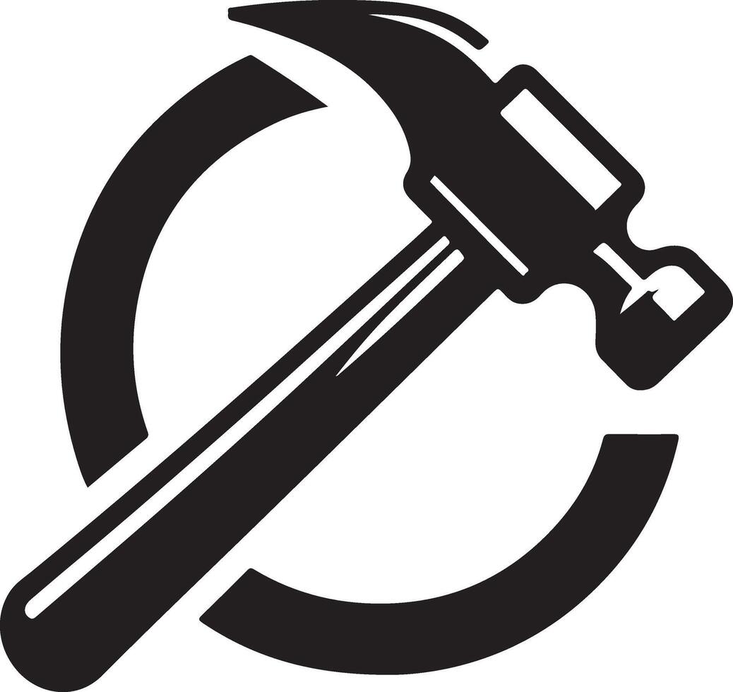 Black and white crowbar logo icon. vector