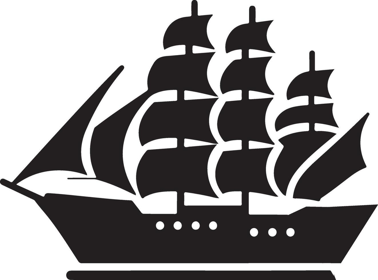 Silhouette of a ship. vector