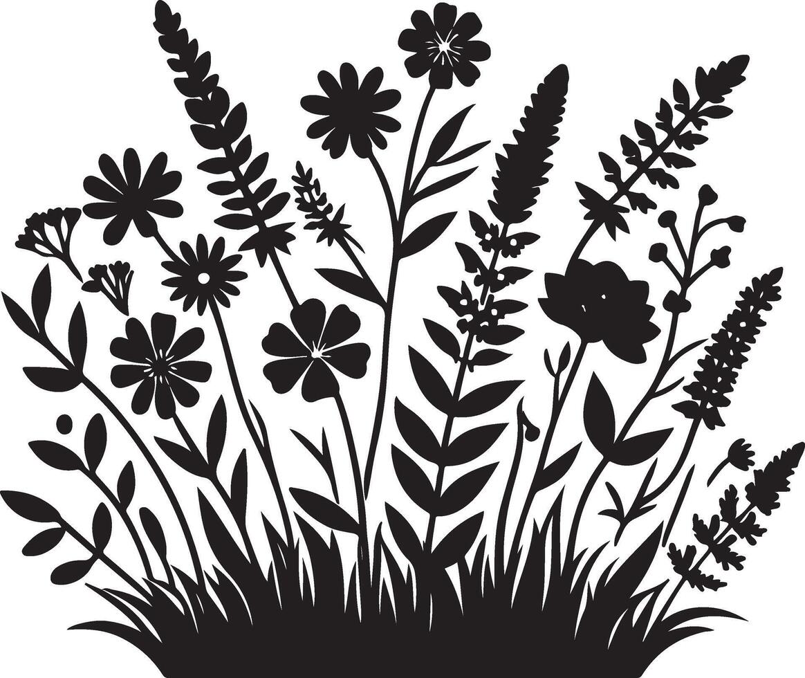 Wild flower in the field. vector