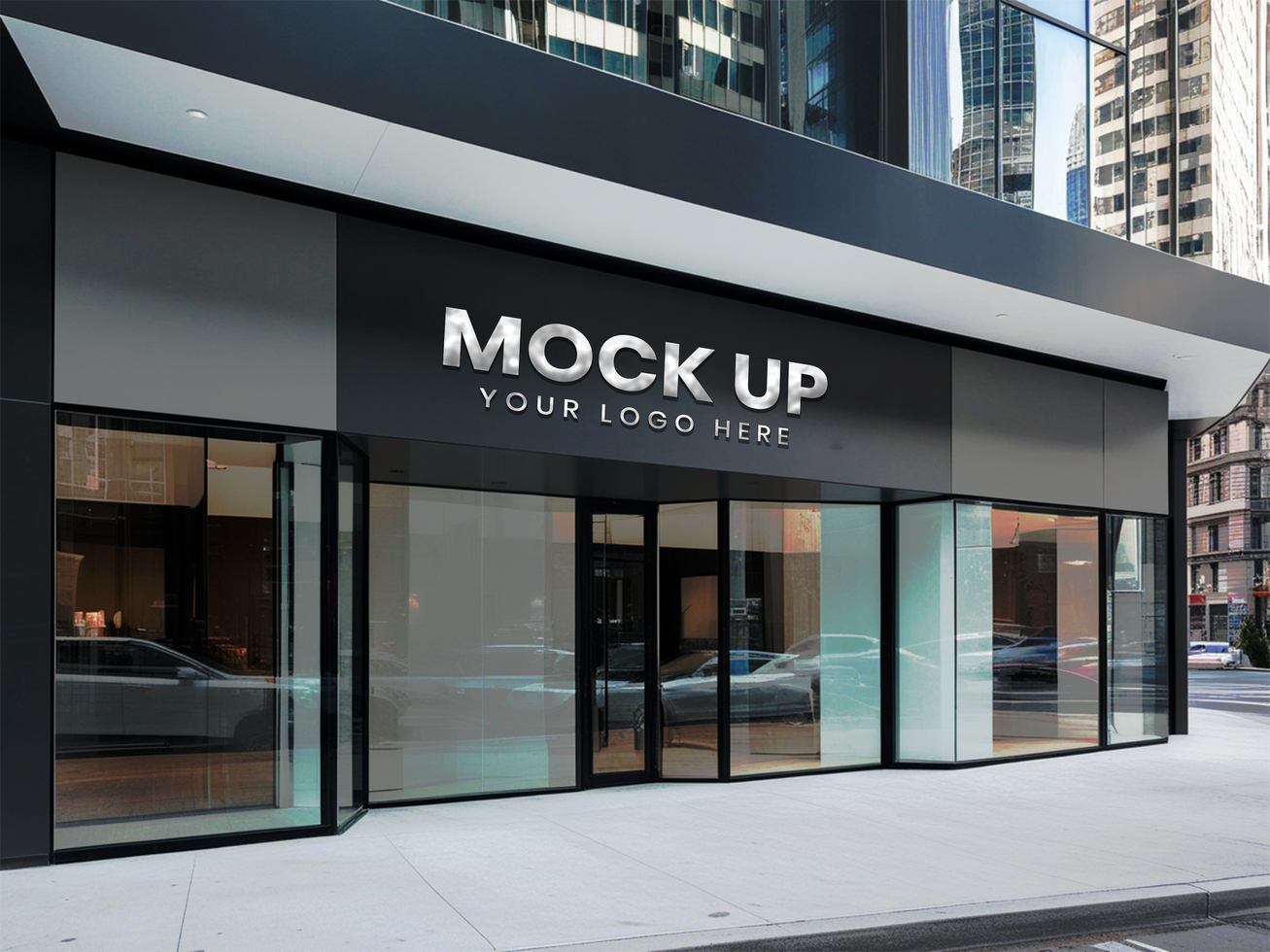 3D logo mockup psd