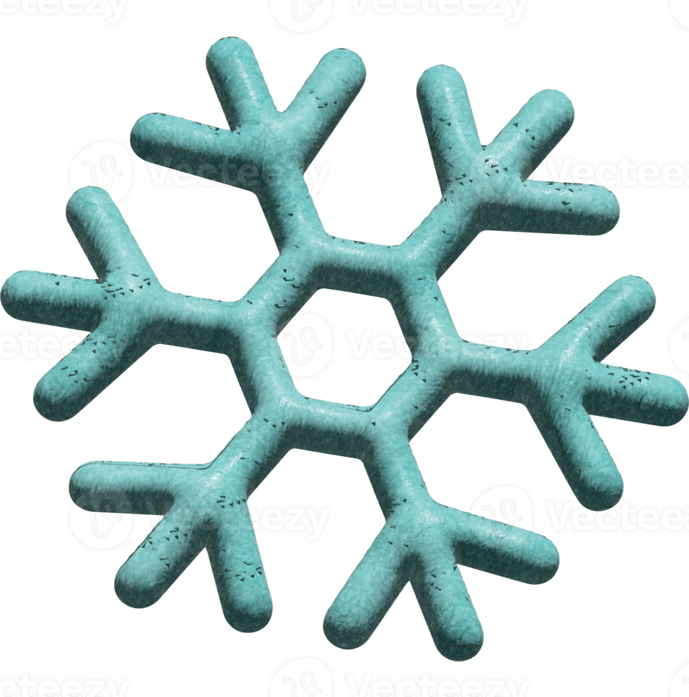 3D Ice Snowflake Icon Realistic Frosted Winter Symbol for Seasonal Design and Holiday Graphics png