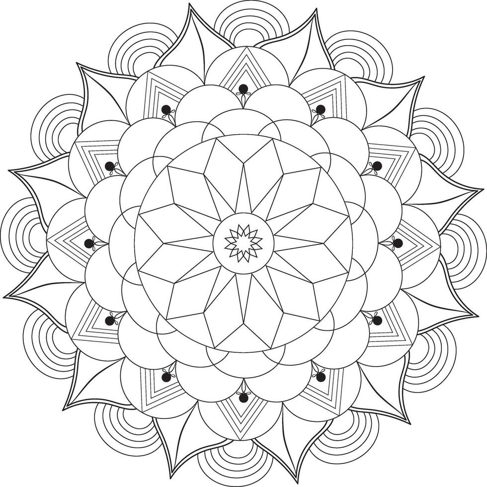 Mandala line template vector