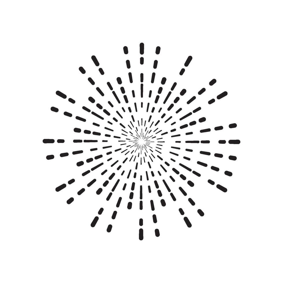 A black and white image of a starburst vector