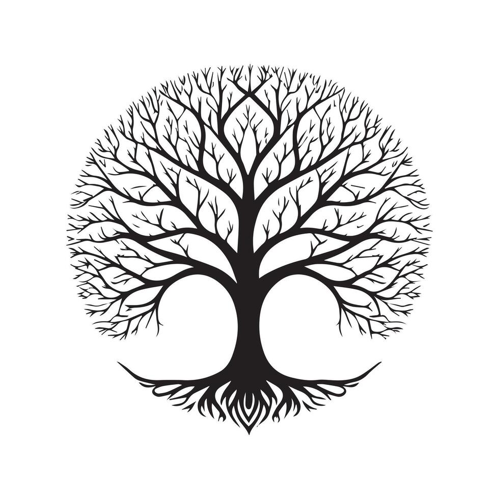 Leafless large tree vector