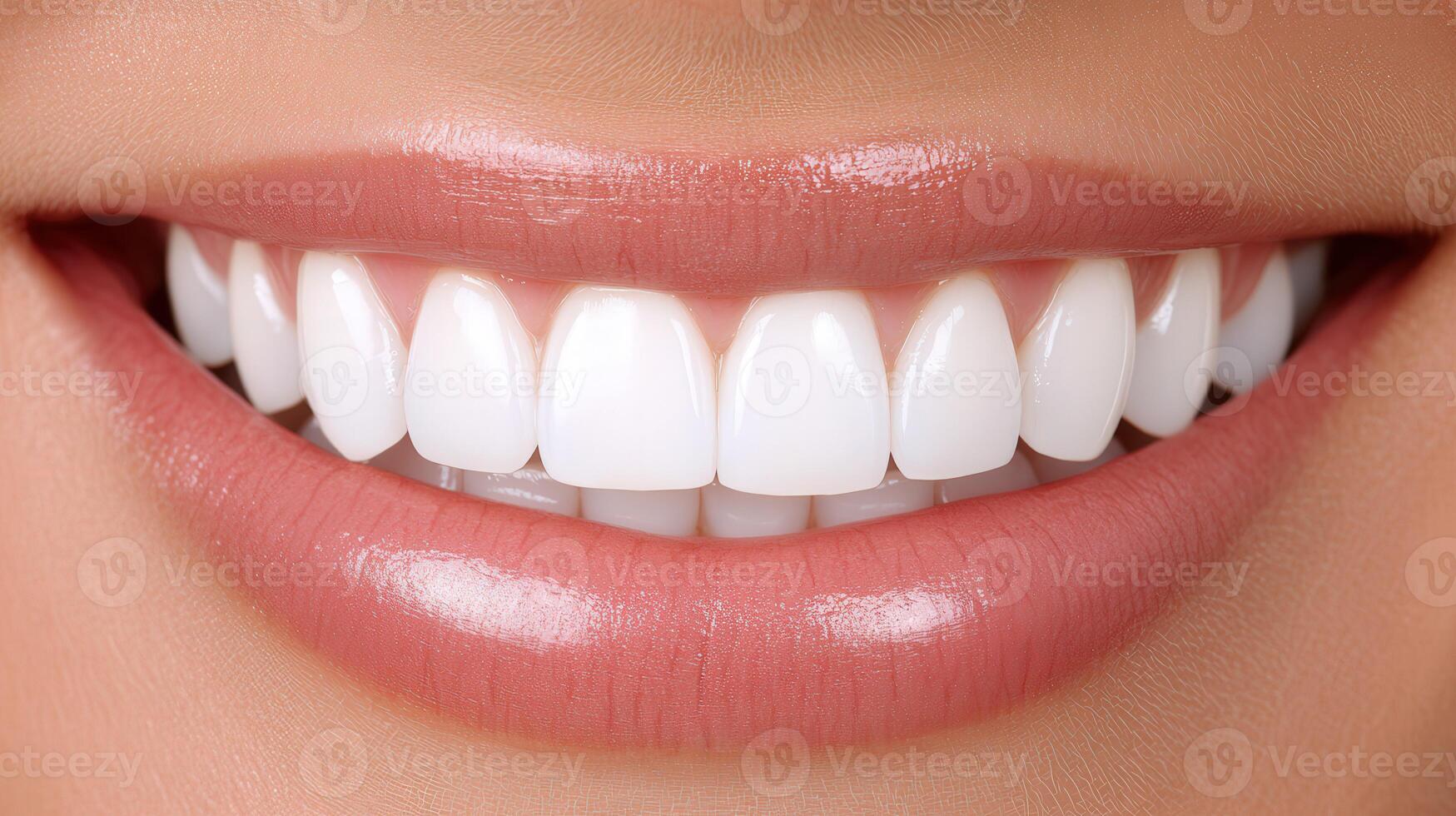 Bright smile showcasing perfect teeth and healthy gums in close-up view photo