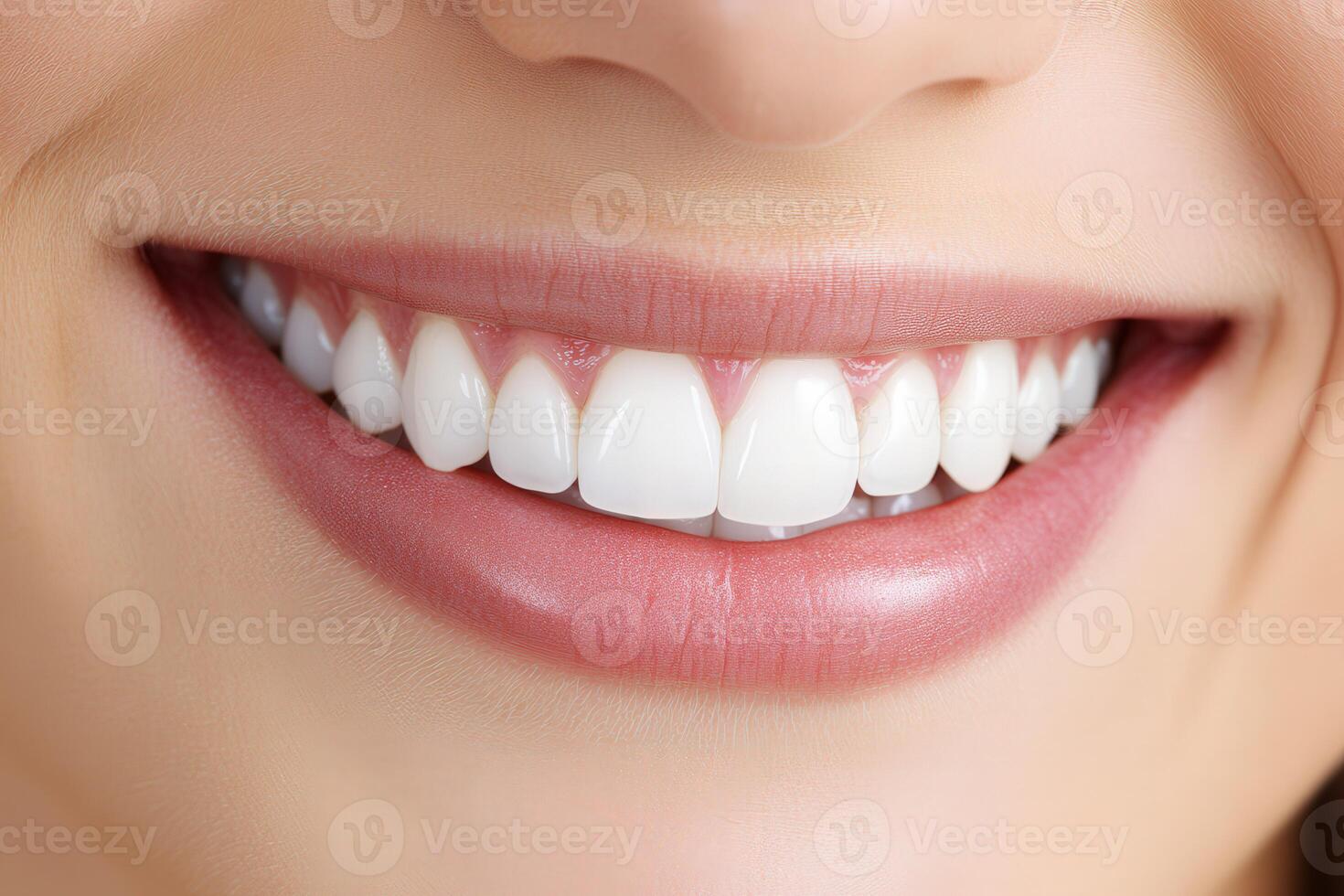 Close-up of a bright smile with healthy teeth during daylight hours photo