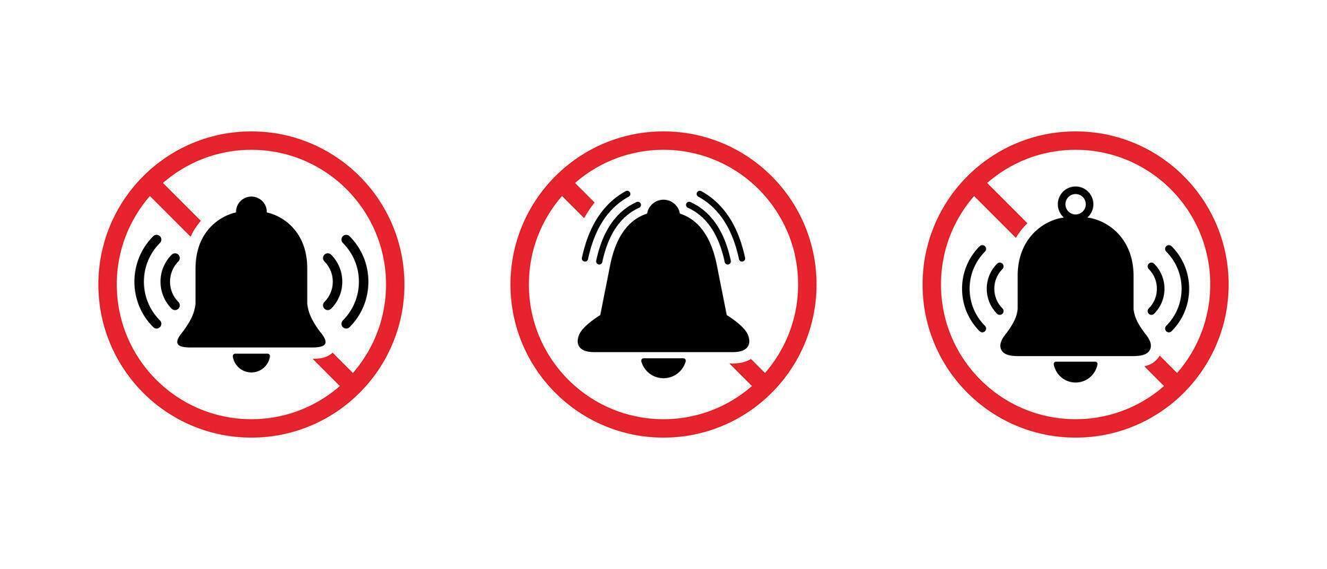Notification bell with prohibition sign icon. Silent mode, silence symbol in generic style vector