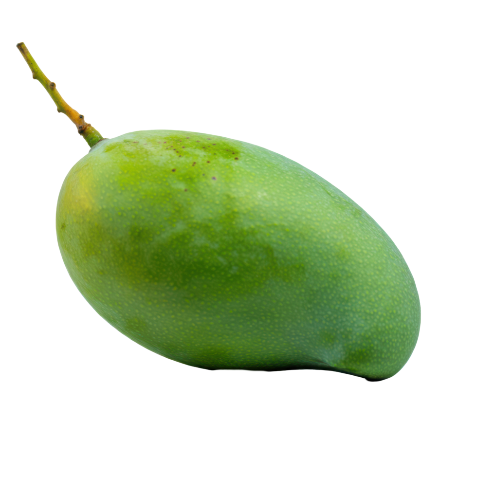 A green mango, sliced and set against a transparent backdrop. png