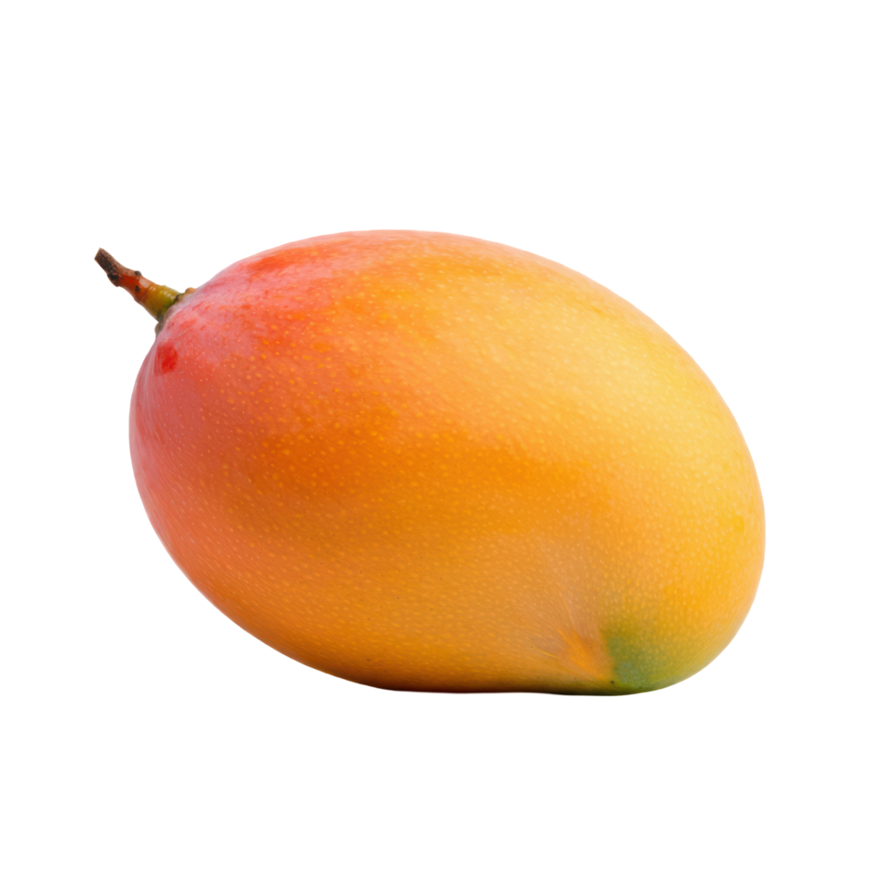Fresh, ripe mango isolated on a transparent surface. png