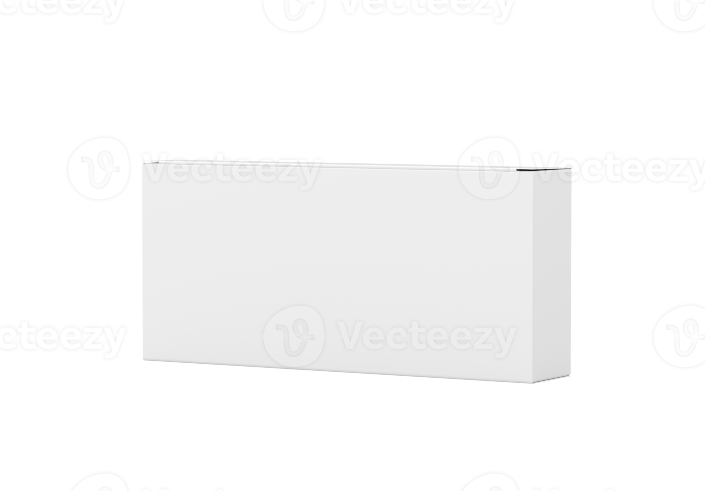 A White Rectangular Cardboard Box Mockup For Packaging, Positioned Horizontally 3d Illustration png