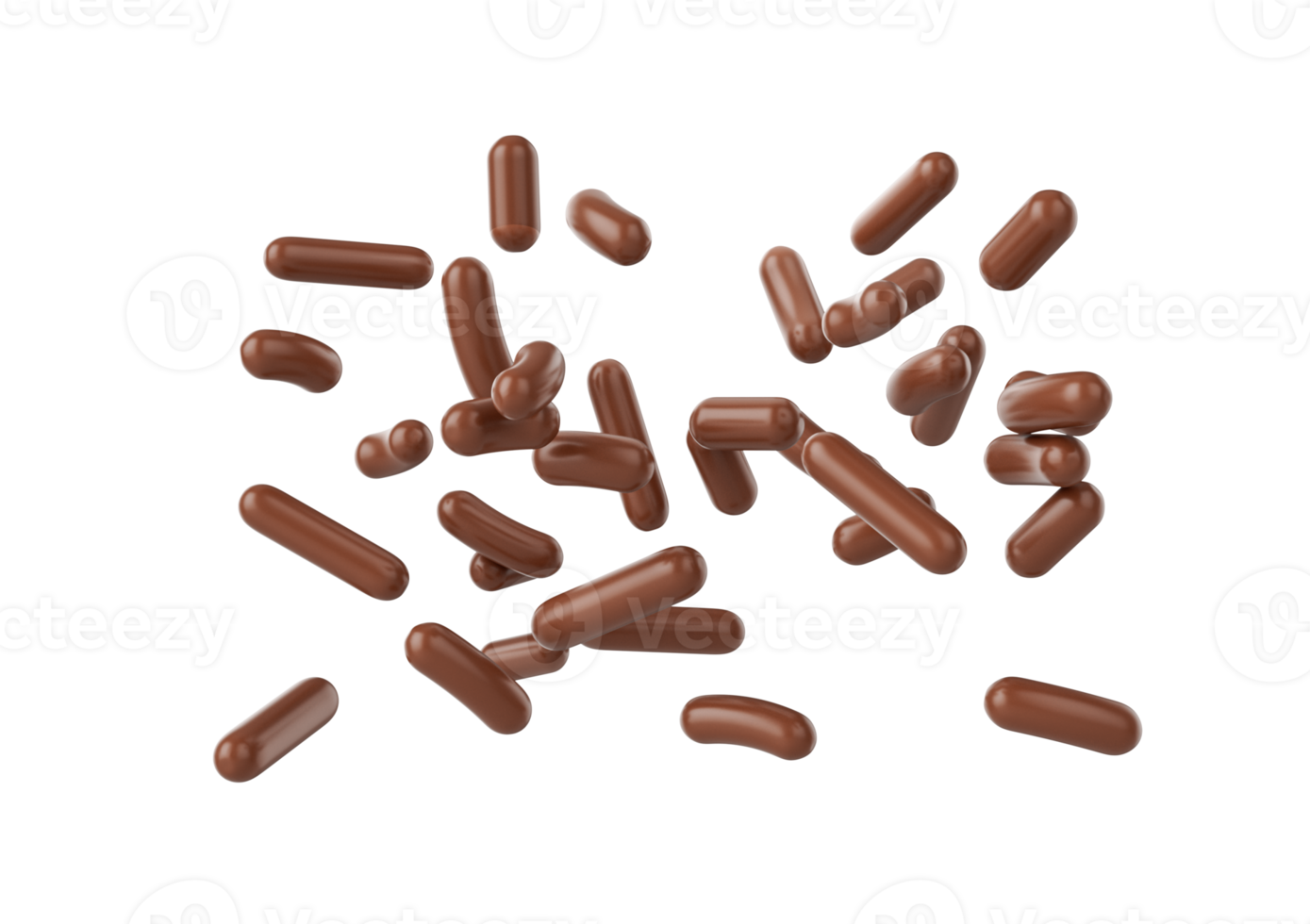 Chocolate Sprinkles For Cakes, Ice Cream And Desserts Falling 3D Illustration png
