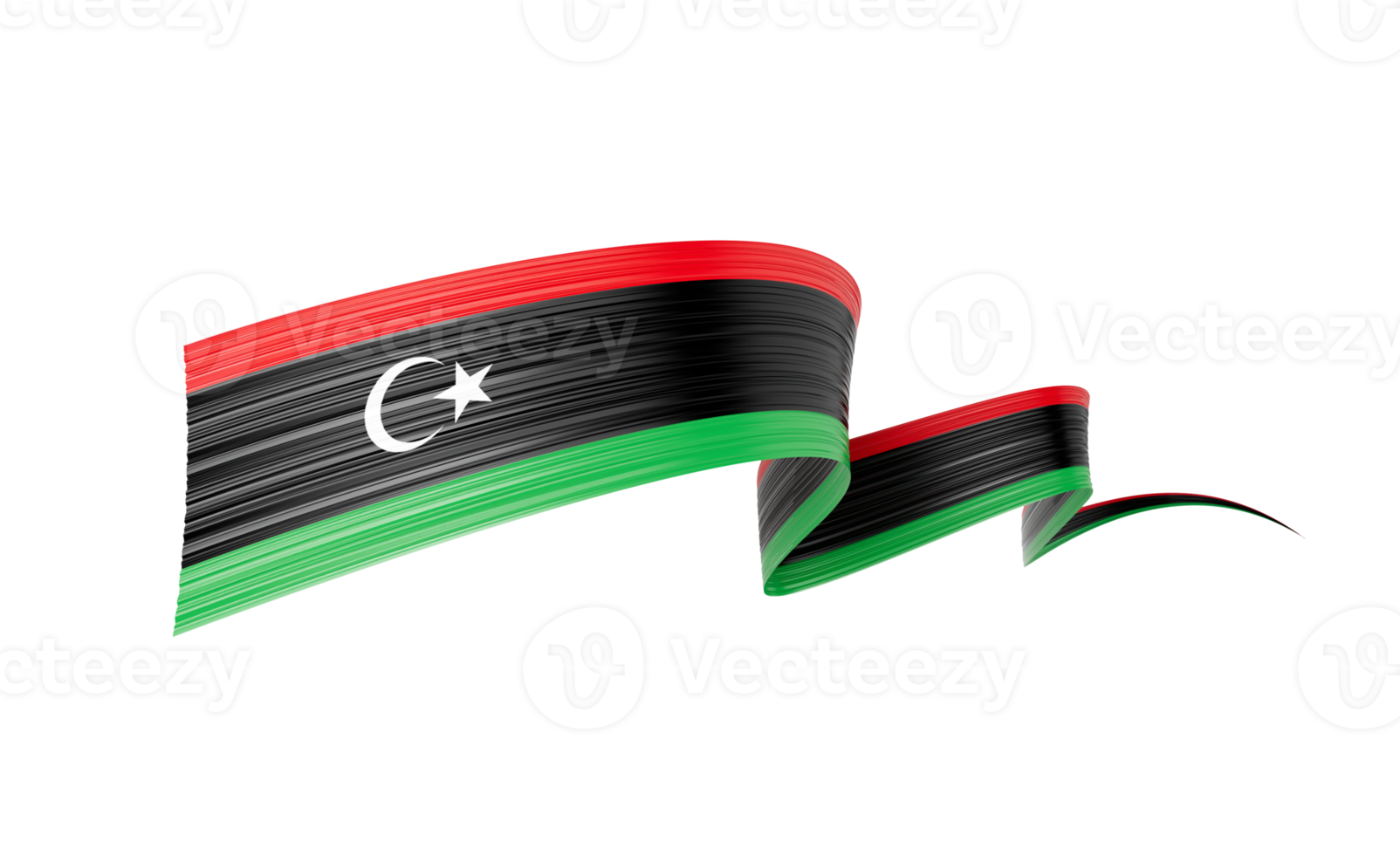 3d Flag Of Libya 3d Wavy Shiny Libya Ribbon Flag 3d Illustration png