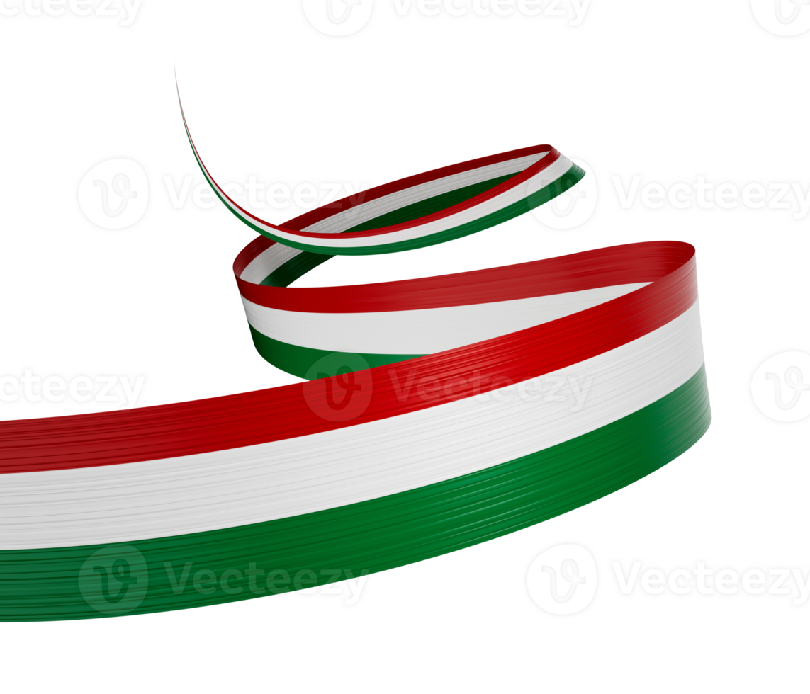 3d Flag Of Hungary 3d Wavy Shiny Hungary Ribbon 3d Illustration png
