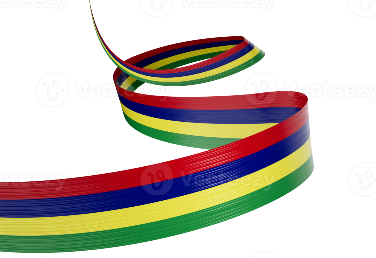 3d Flag Of Mauritius 3d Shiny Waving Mauritius Ribbon Flag 3d Illustration png