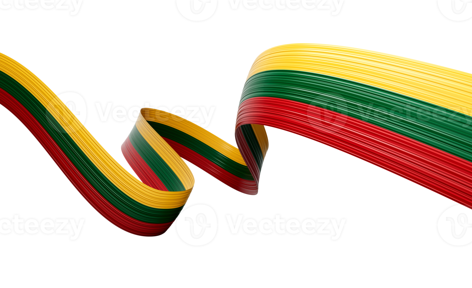 3d Flag Of Lithuania 3d Wavy Shiny Lithuania Ribbon Flag 3d Illustration png
