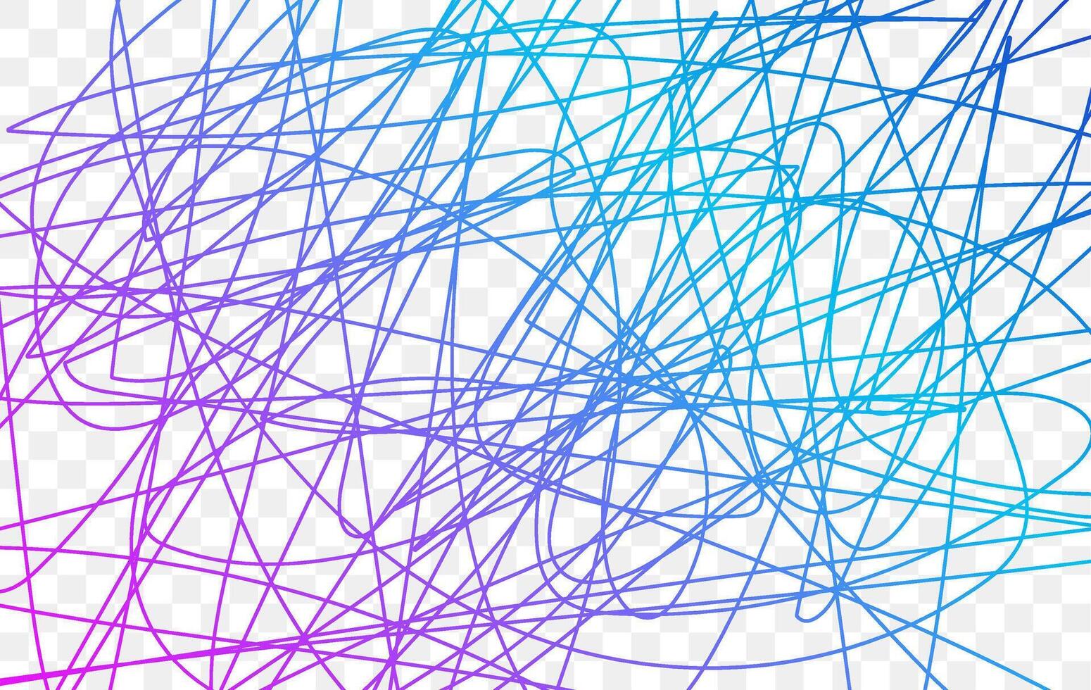 A collection of colorful doodle lines arranged in an abstract design on a solid white background, showcasing a creative concept vector
