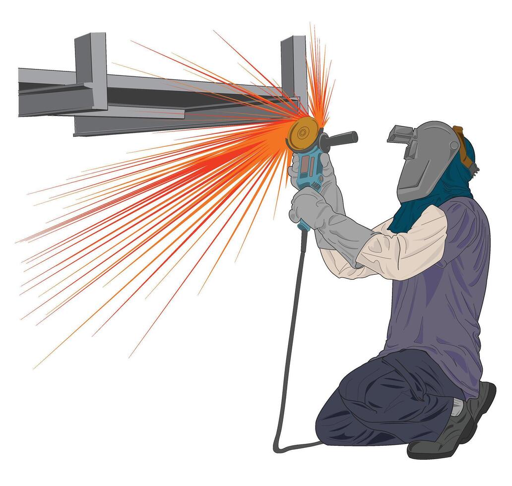 grinder sitting worker vector