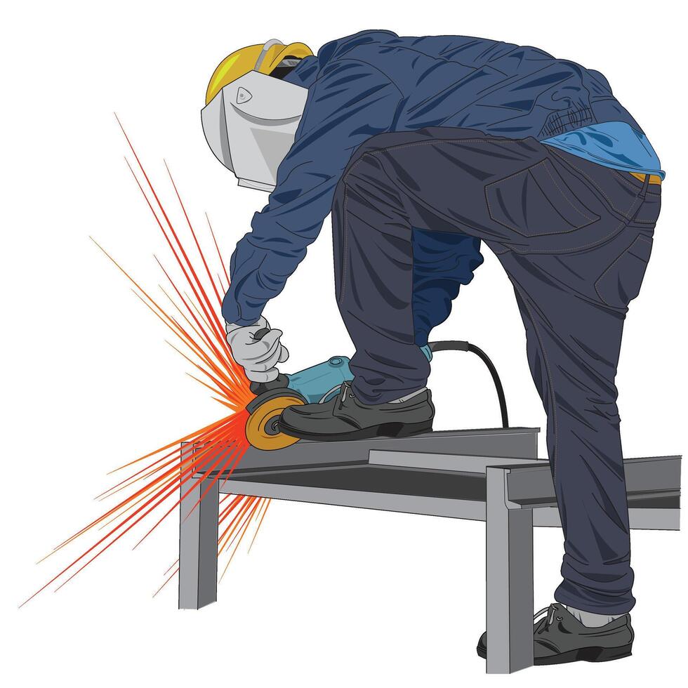 Standing Grinder worker vector