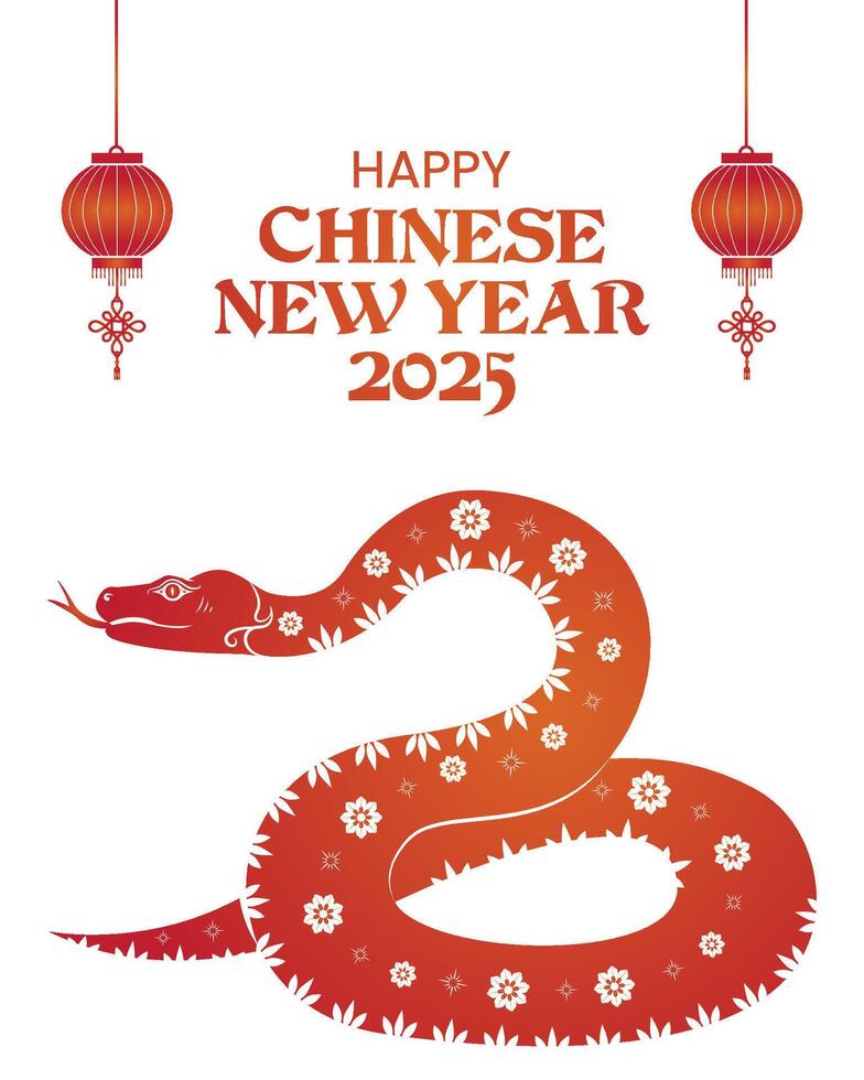 Chinese new year 2025 background, year of the snake vector