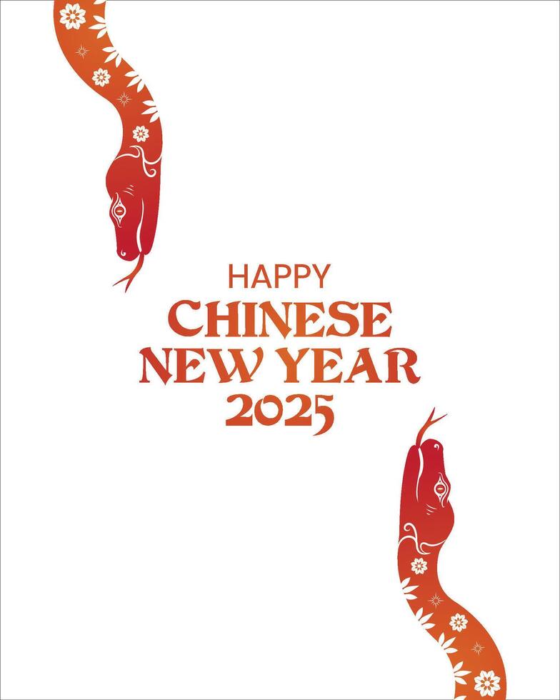 Chinese New Year holiday, the year of the golden snake, in the typical Chinese red color vector
