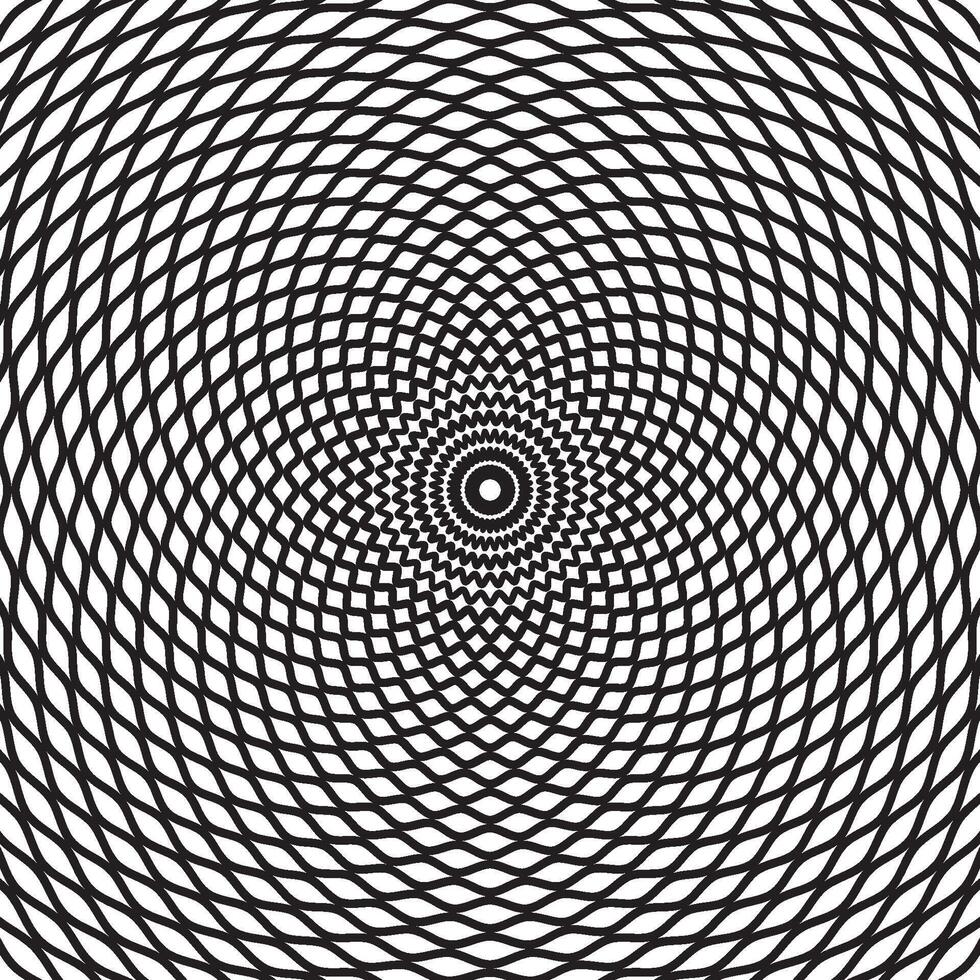 An abstract black and white spiral design vector