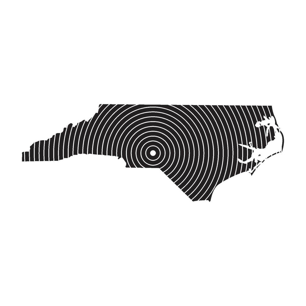 A black and white map of north carolina vector