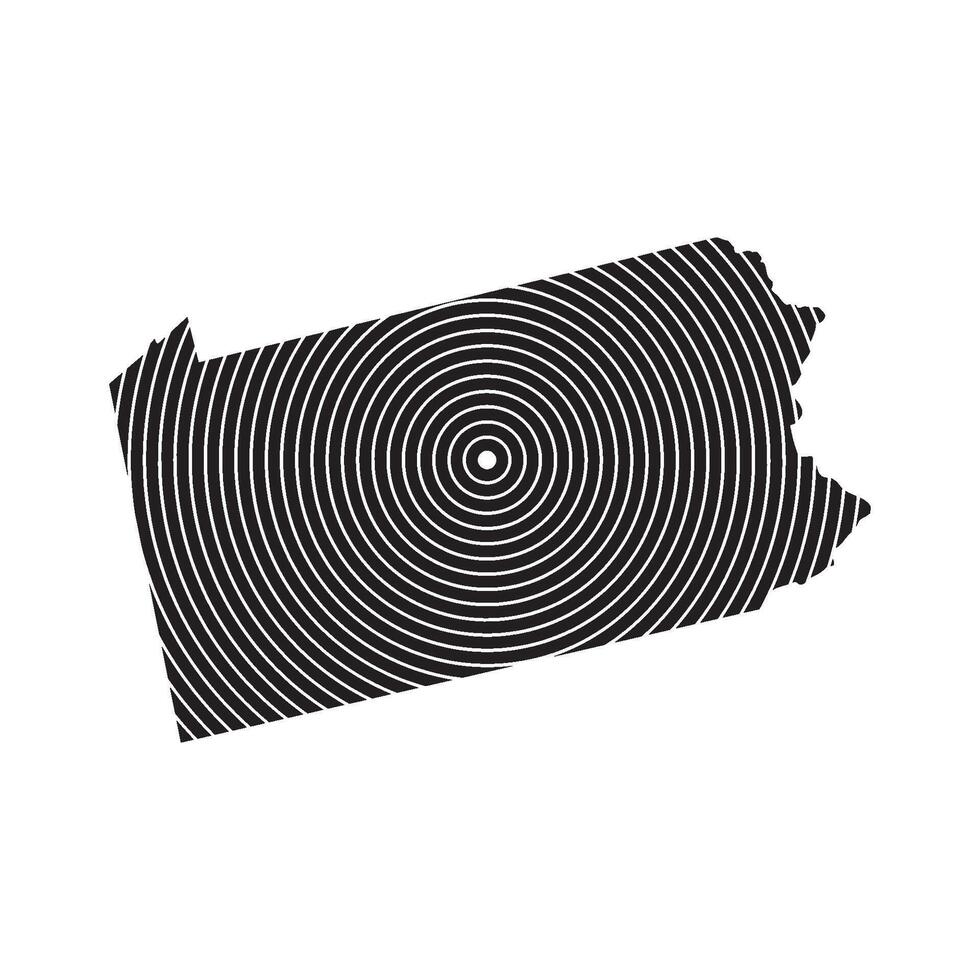 A black and white map of the state of pennsylvania vector