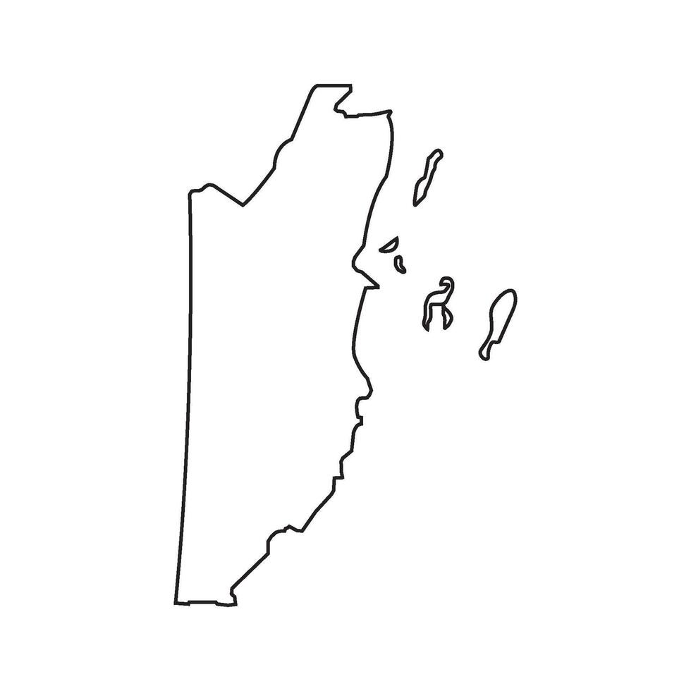 Map of the island of guam outline illustration vector