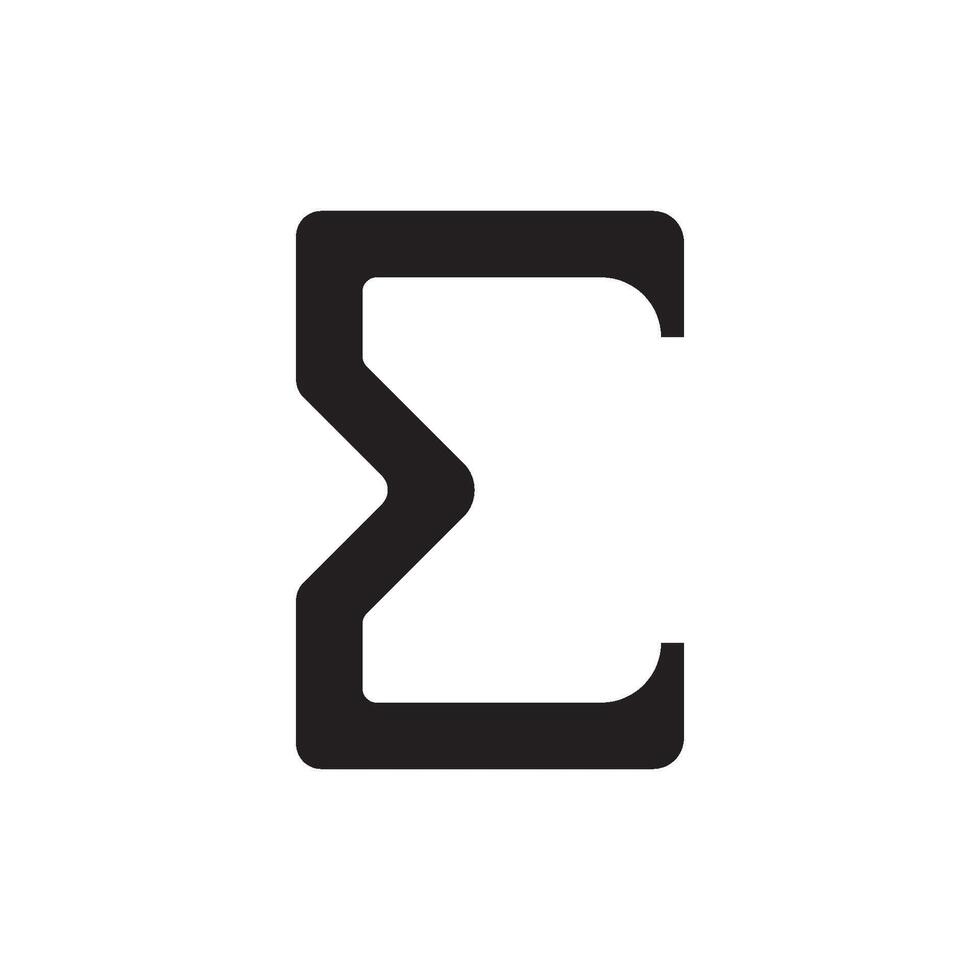 Sigma Icon Mathematics Illustration vector