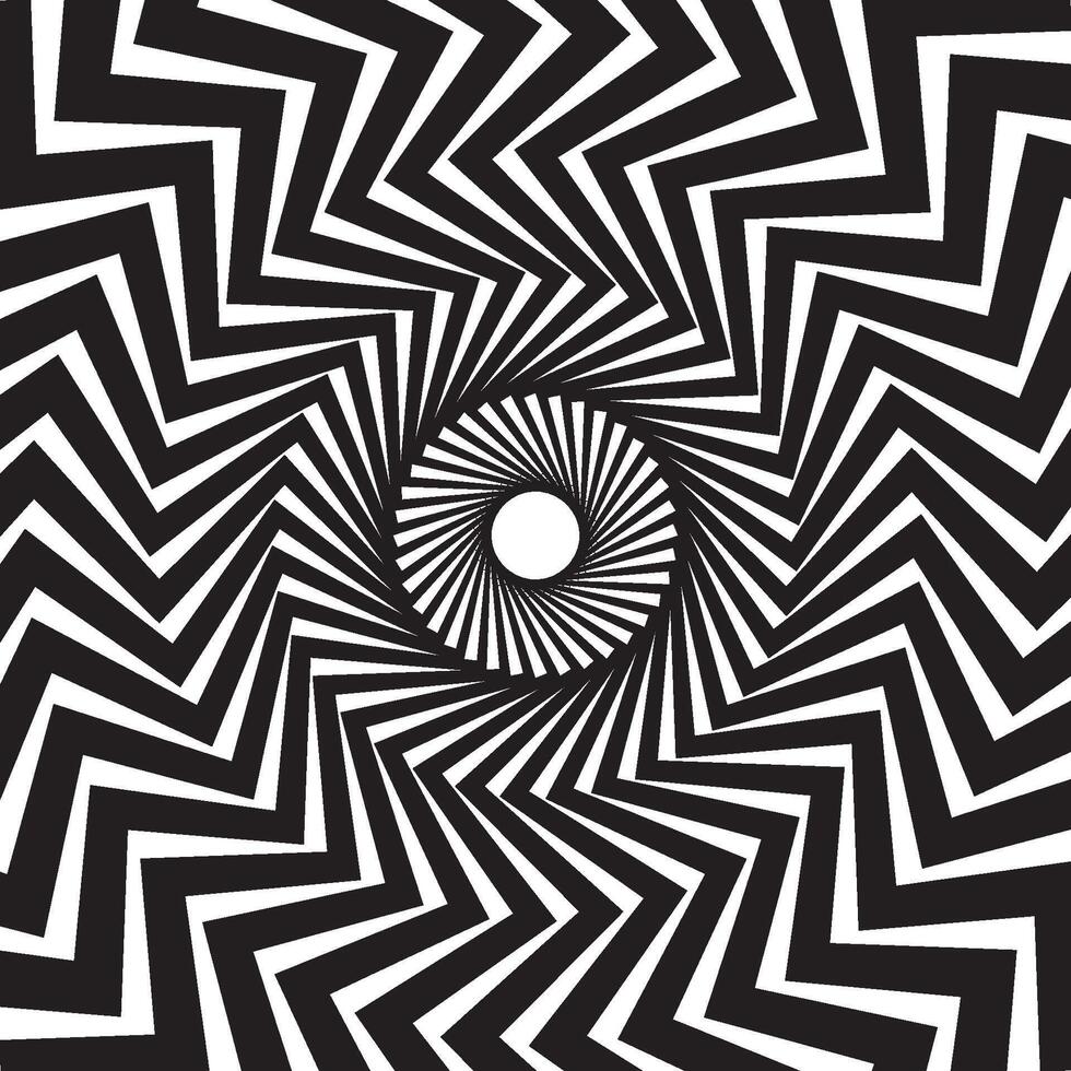 A black and white optical illusion pattern vector