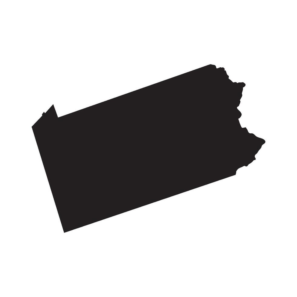 A black silhouette of the state of pennsylvania vector